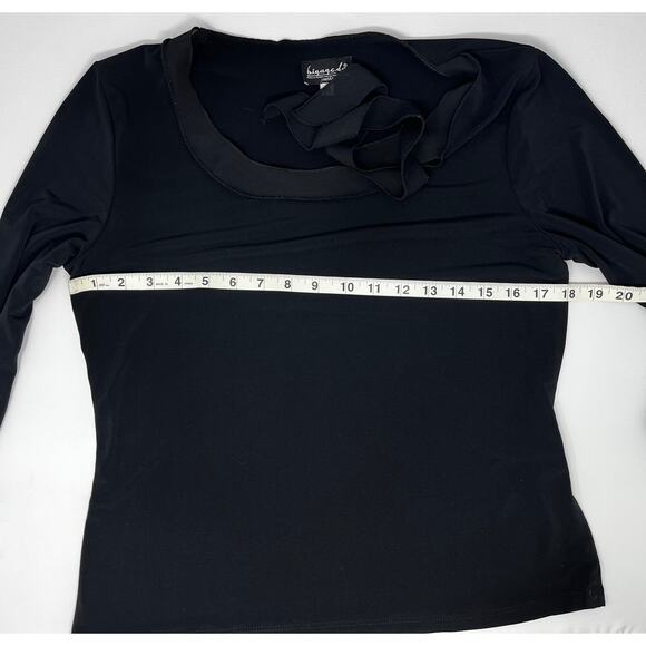 Vintage Biyaycda Career Woman's Black Blouse with sheer bow size M Pre-Owned - Picture 4 of 9